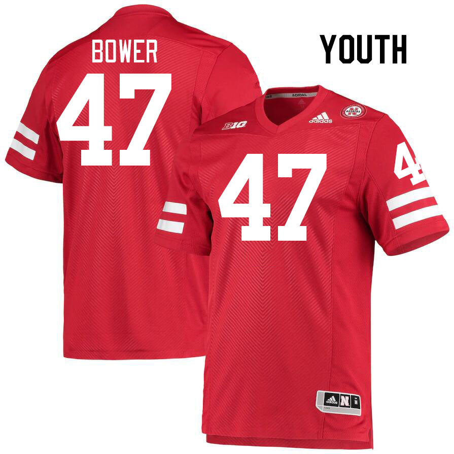 Youth #45 Jacob Bower Nebraska Cornhuskers College Football Jerseys Stitched Sale-Red